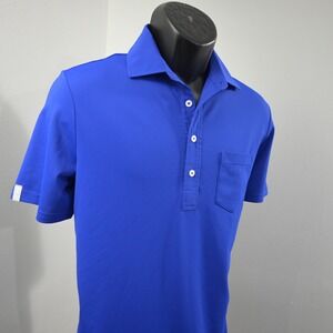 RLX Ralph Lauren Polo Shirt Mens Medium Blue Short Sleeve Pocket Performance
